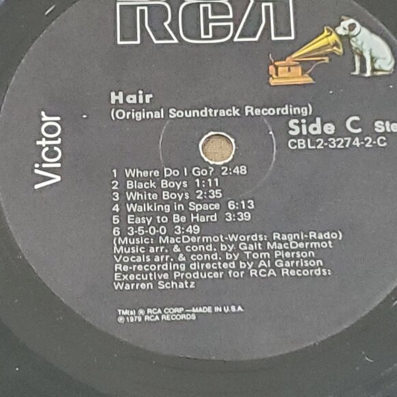 Hair Original Movie Soundtrack 2 LP Set Album Vinyl RCA Records CBL2-3274 TESTED - Picture 11 of 13